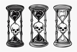 Hour glass skull on bottom tattoo idea