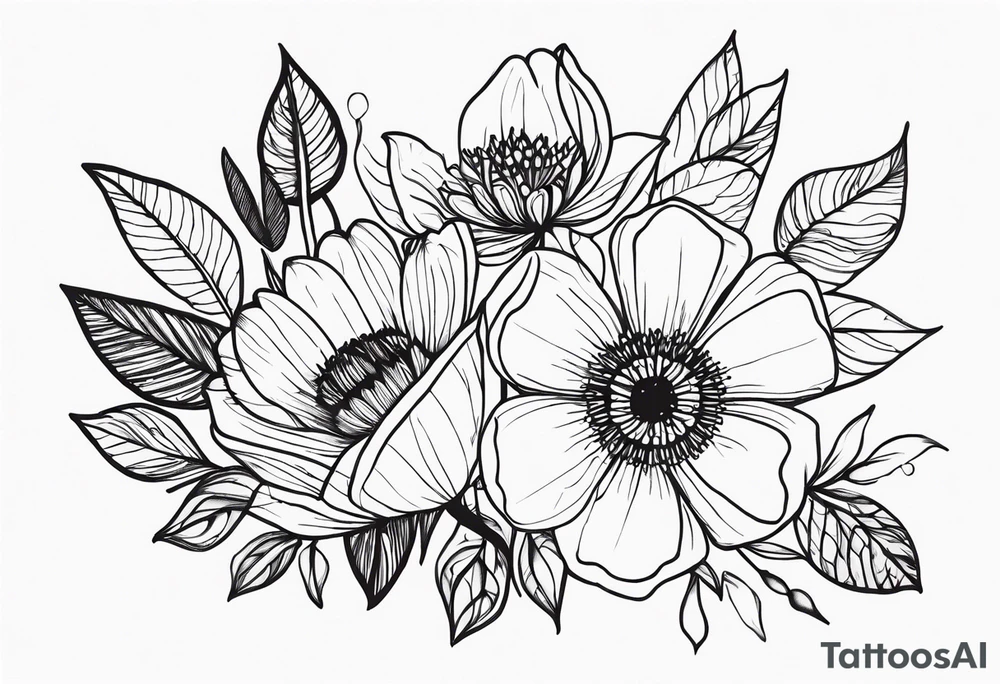 November flower 
July flower 
Love is togetherness tattoo idea