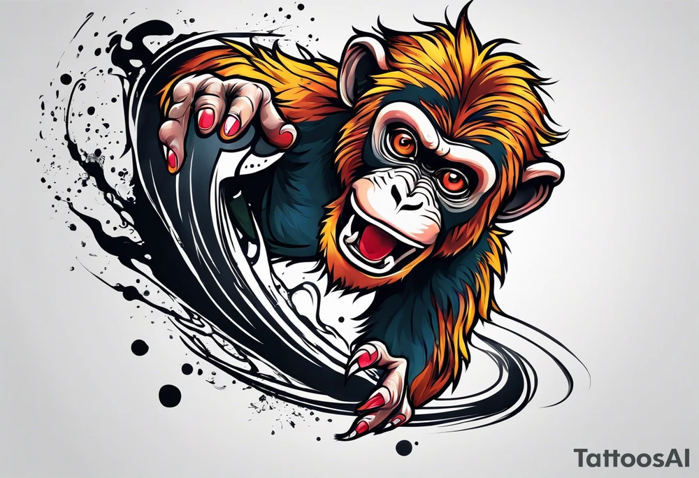 fulj body jumping monkey tattoo idea