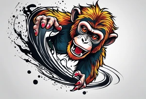 fulj body jumping monkey tattoo idea