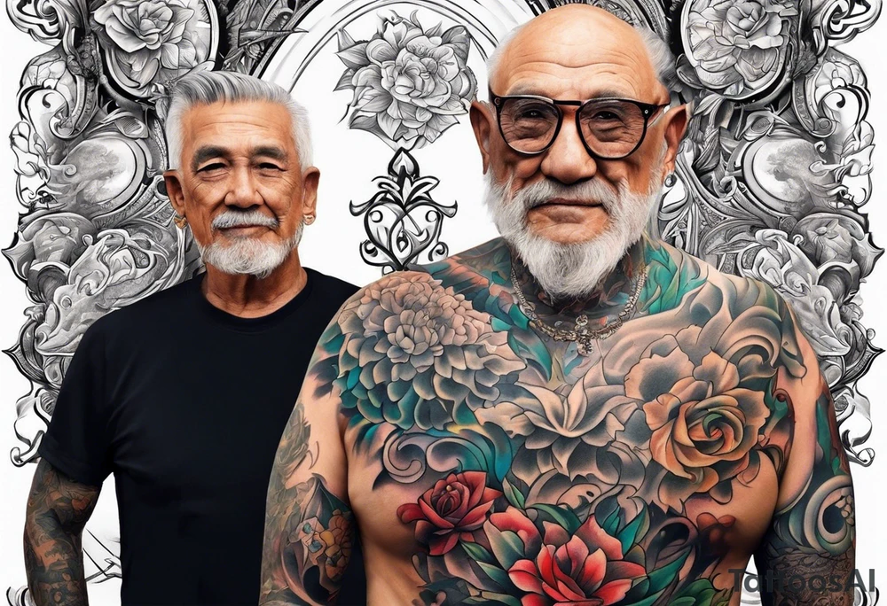 Older man with grandson tattoo idea