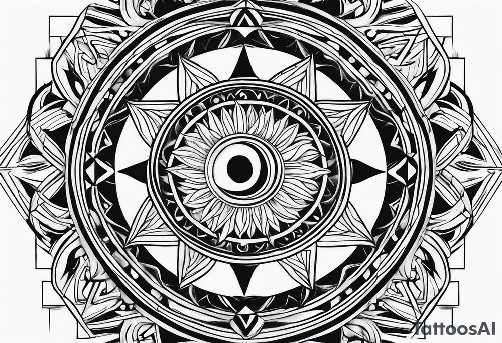 A burning sun tattoo idea