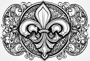 Fleur de lys celtique en flamme tattoo idea