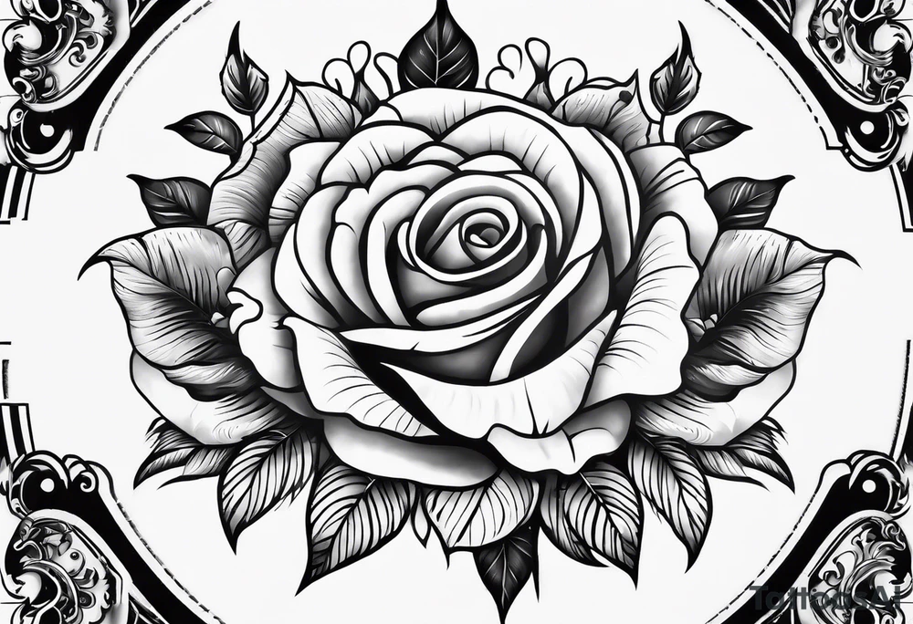 Rose birds clock tattoo idea