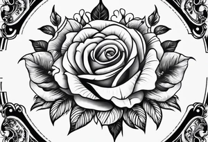 Rose birds clock tattoo idea