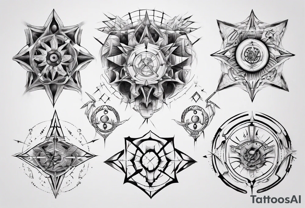 Geometrical symmetry tattoo idea