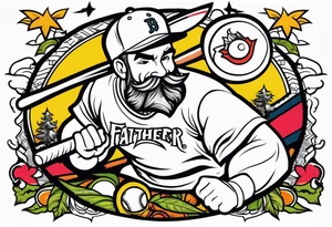 Father baseball hunting tattoo idea