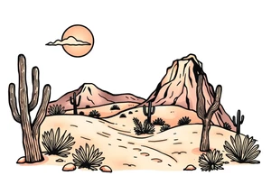 Desert landscape tattoo idea