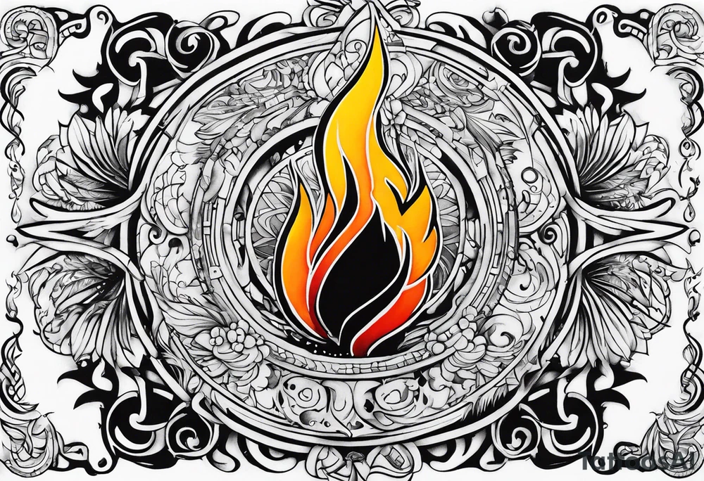 Music on fire tattoo idea