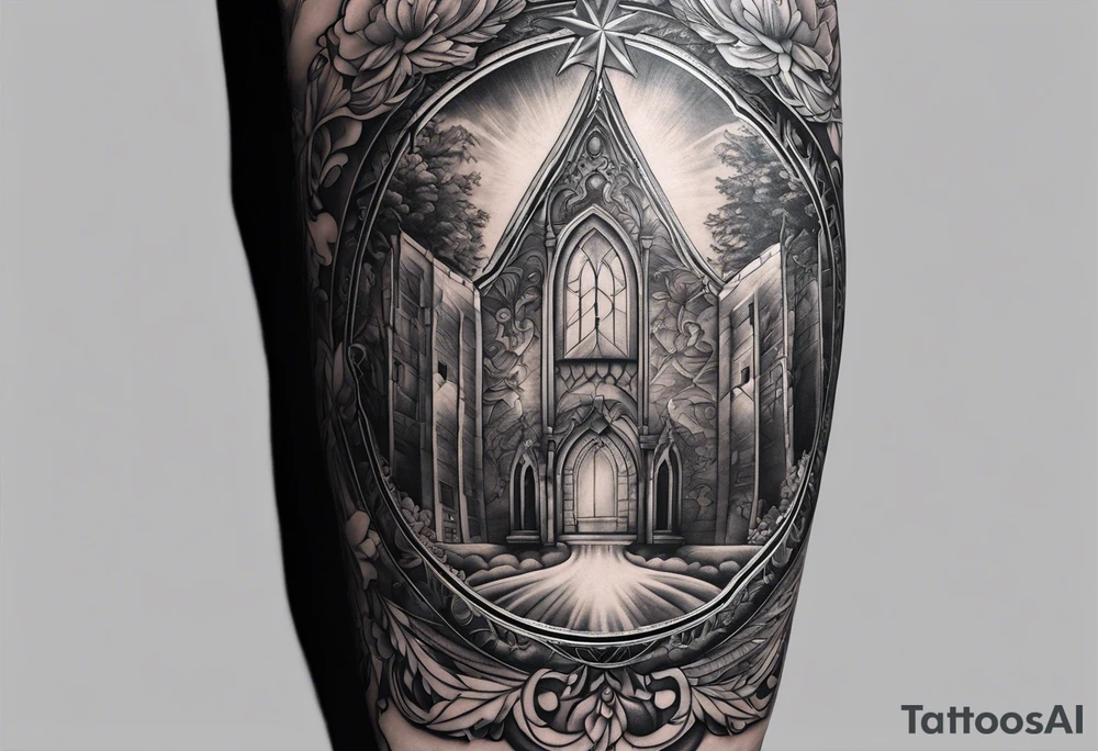 Arm sleeve with a Bible verse tattoo idea