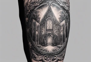 Arm sleeve with a Bible verse tattoo idea