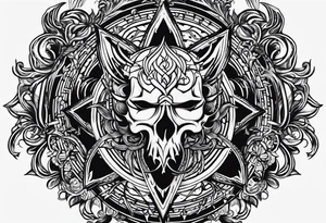 a incubus insignia tattoo. the tattoo needs to have a heart in the center. i want the whole tattoo to be liney and sharp. tattoo idea
