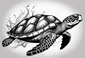 Feminine sea turtle tattoo idea