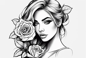 sarah with a rose made to fit on my forearm tattoo idea