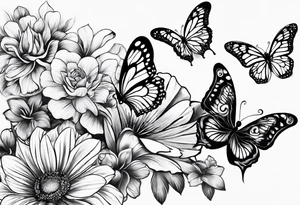 tattoo to represent that I have 3 children (girls). For inspiration I like flowers, butterflies, the beach. Tattoo is for ribcage down side of body tattoo idea