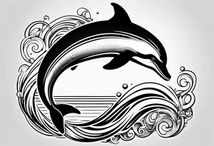 Aquarius dolphin tattoo idea
