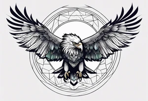 eagle, geometric, subtle, men, forearm tattoo idea