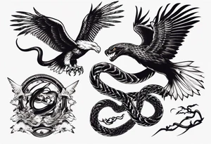 The snake is fighting with an eagle tattoo idea