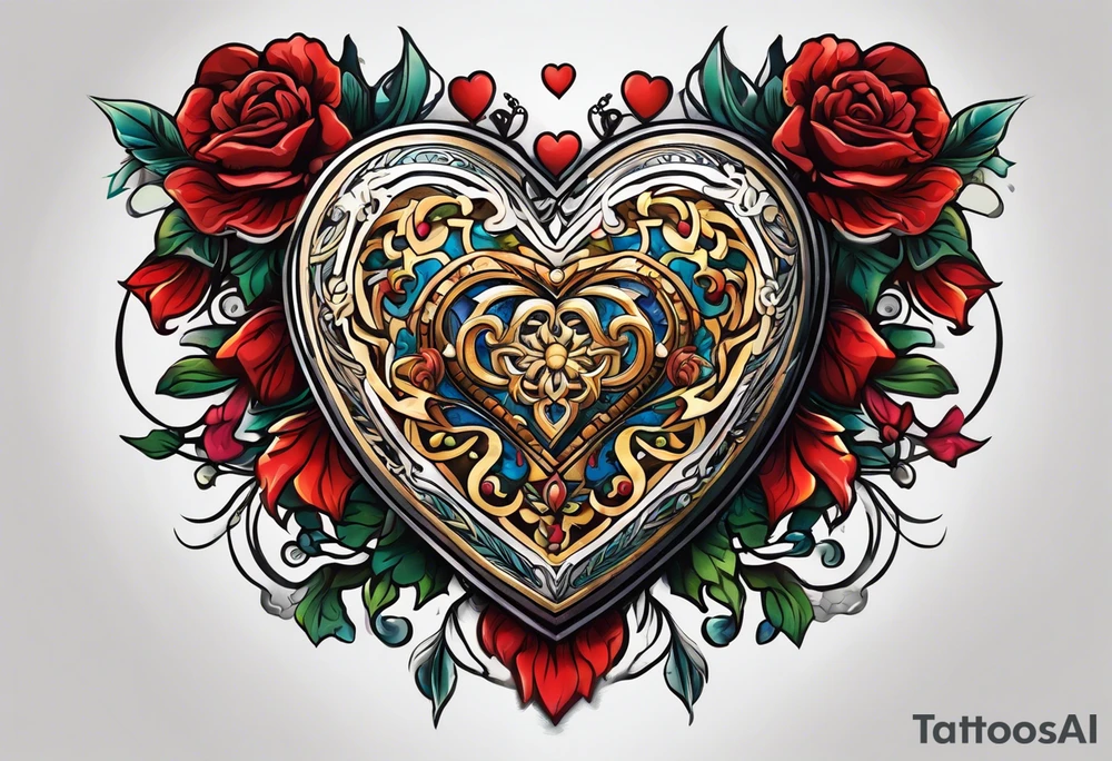heart locket jewelry tattoo idea