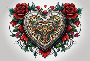 heart locket jewelry tattoo idea
