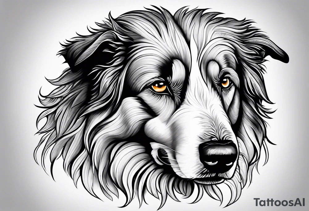 Sheepdog who only has one eye tattoo idea