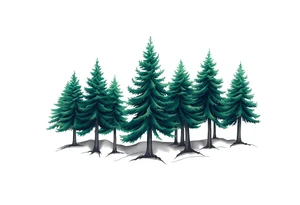 green trees tattoo idea