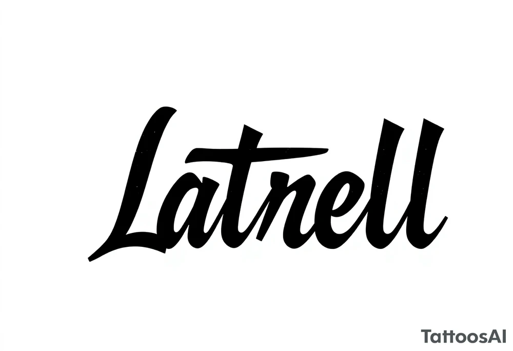Gangsta cursive 
Lettering style fonts that say Latrell tattoo idea