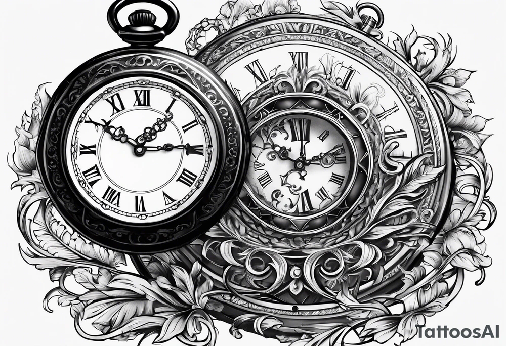 Pocket watch with numbers 2 8 8 6 0 2 5 3 2 0 2 4 tattoo idea