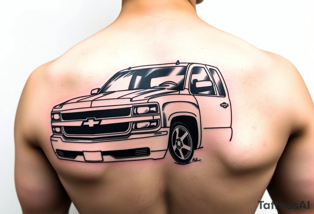 Chevy Silverado 1500 lowrider tattoo idea