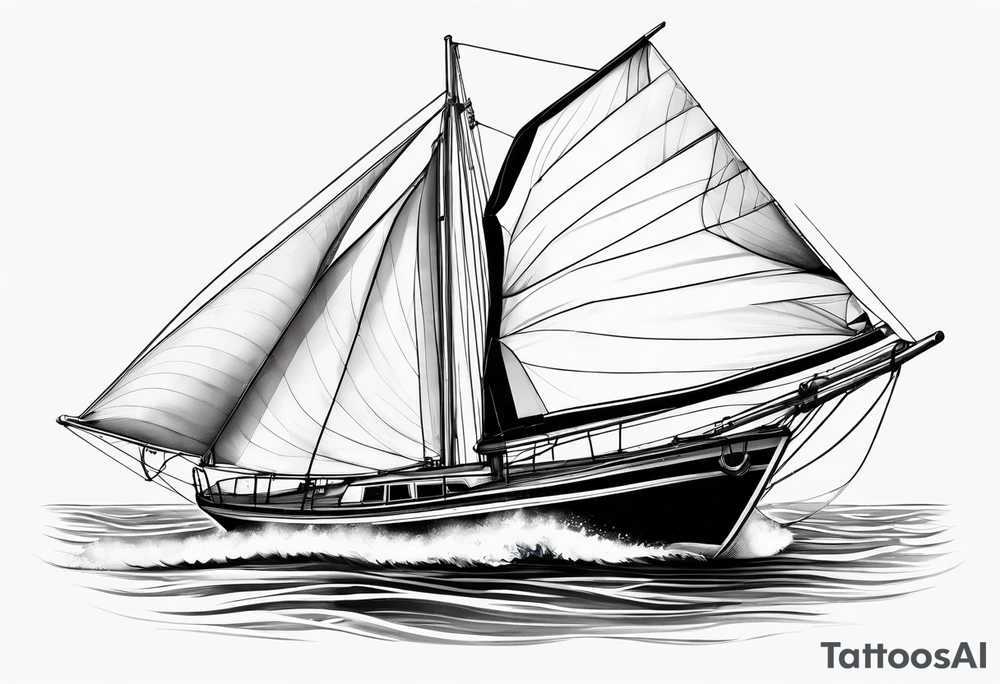 bow of a sailboat. tattoo idea