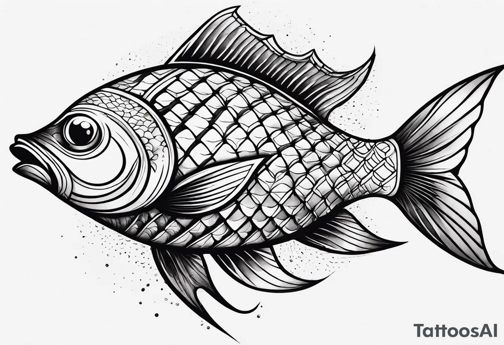 Fish made out of fire tattoo idea