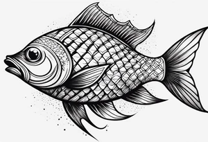 Fish made out of fire tattoo idea