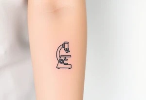 Minimalist tattoo for women scientist, microscope tattoo idea