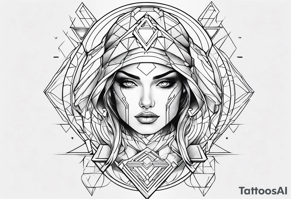 Futuristic line tattoo idea