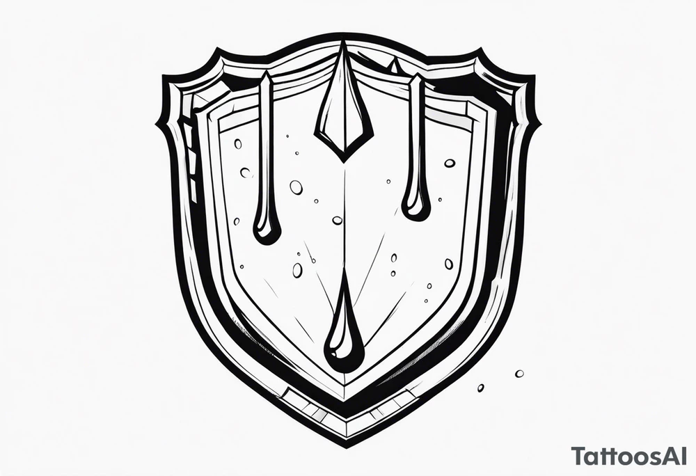 Tears bouncing off shield tattoo idea
