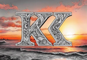 XXII XI MMXX letters in sunset tattoo idea