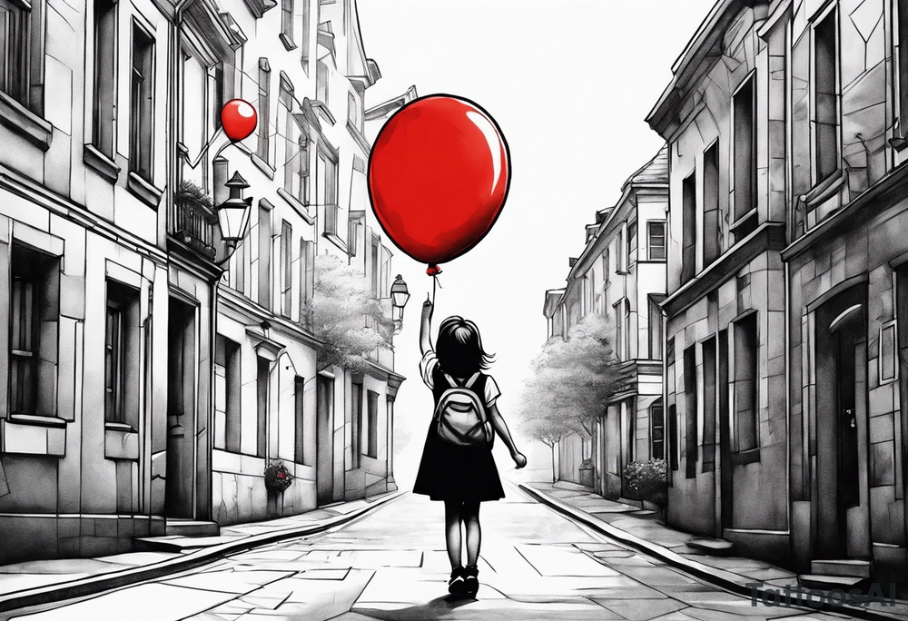 girl with the red balloon banksy tattoo idea