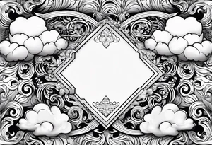 clouds swirl frame vignette tattoo idea