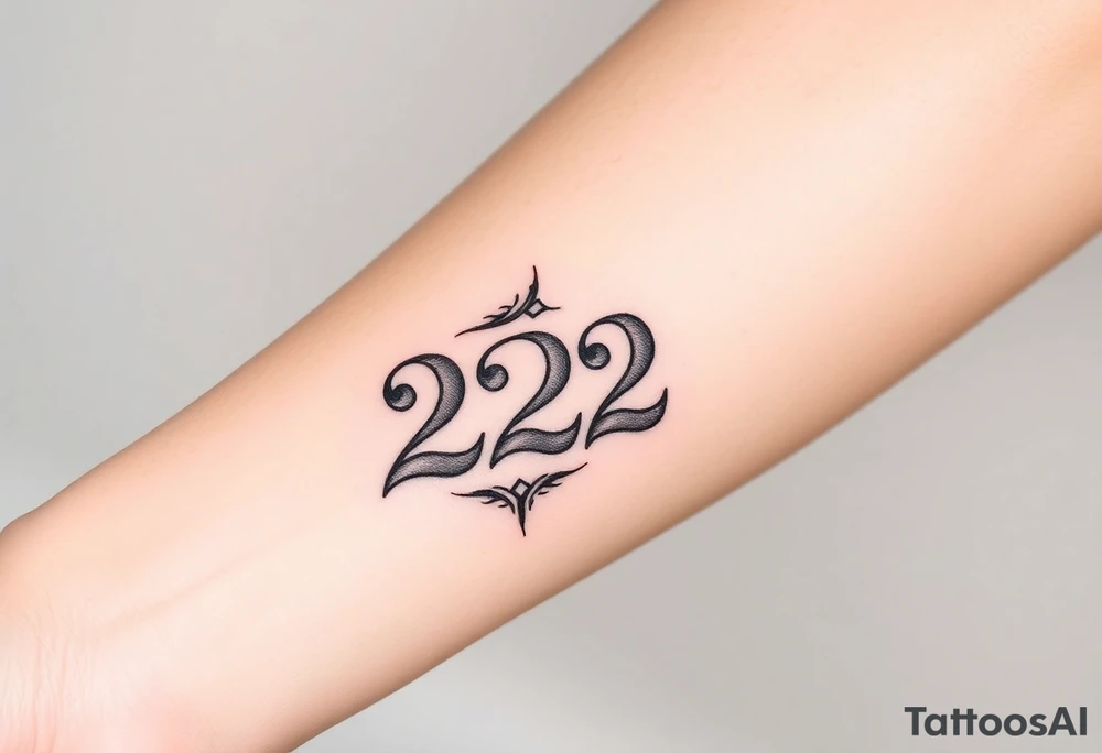 Number 222 tattoo idea