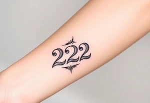 Number 222 tattoo idea