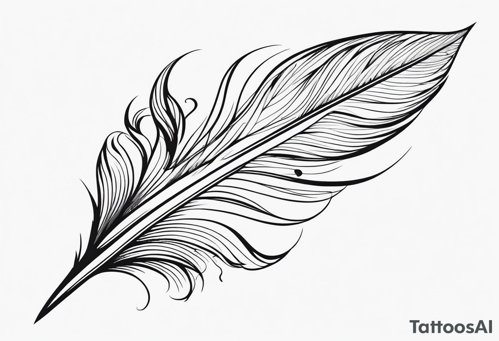 Feather with intricate details tattoo idea