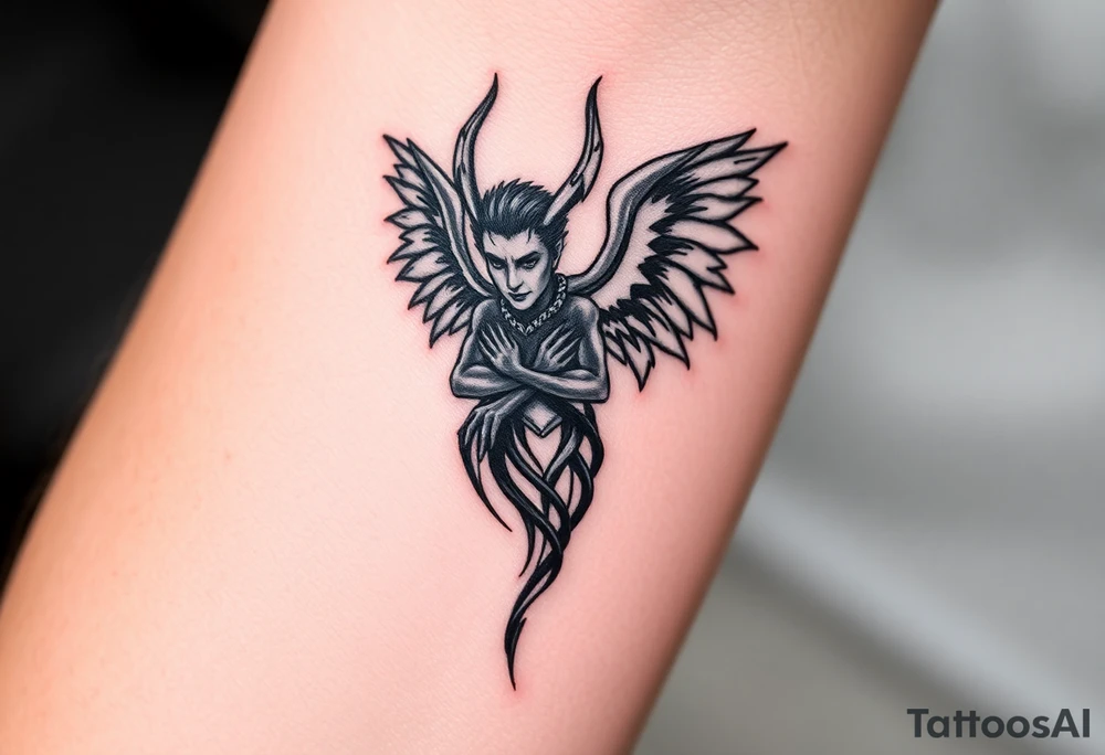 Lucifer as an angel beautiful tattoo idea