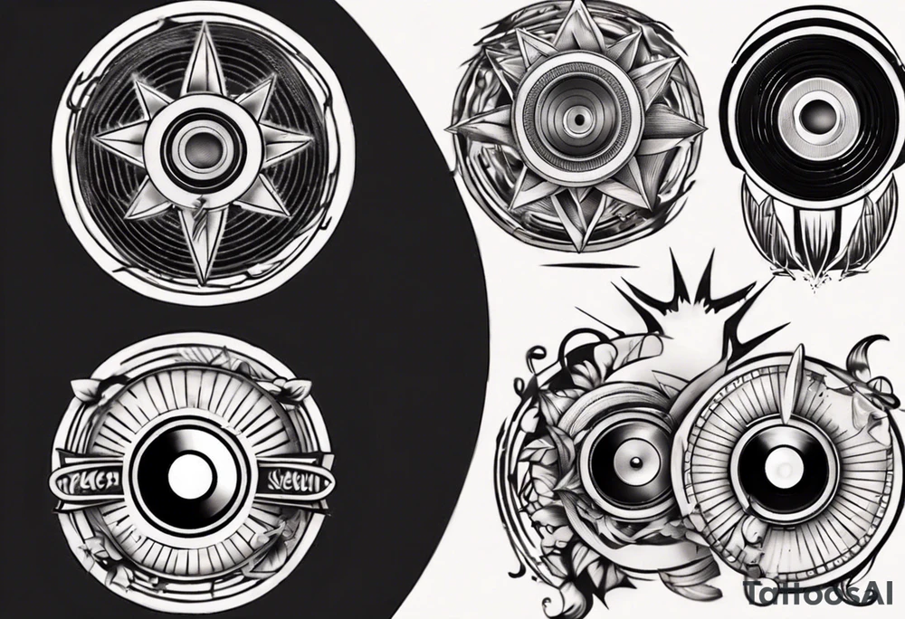 round speaker tattoo idea