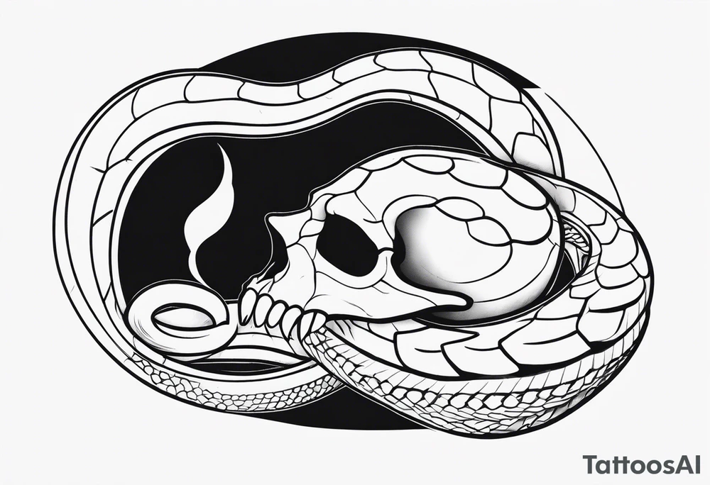Snake with Skull tattoo idea