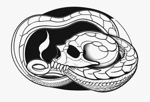 Snake with Skull tattoo idea