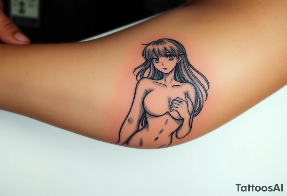 Naked anime girls with big boobs tattoo idea