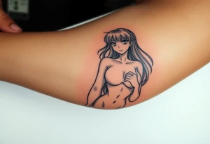 Naked anime girls with big boobs tattoo idea