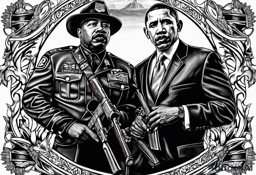 Buffalo soldiers, Barack Obama, Martin Luther King Jr., sleeve tattoo idea