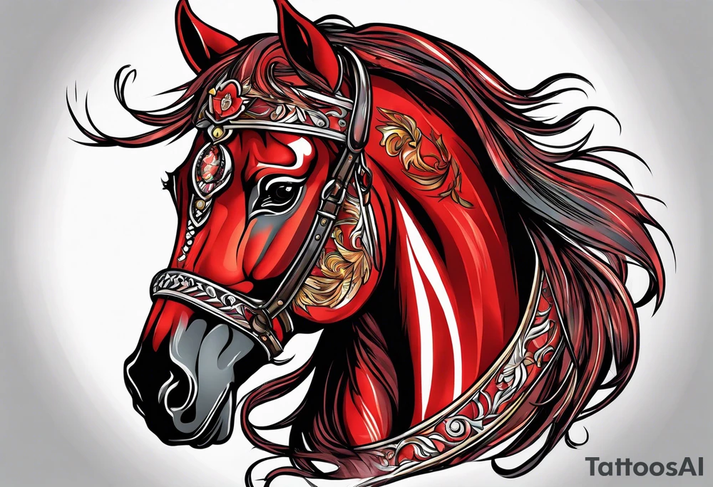 Red horse tattoo idea