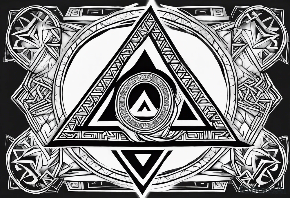 design a valknut tattoo with "om" symbol tattoo idea